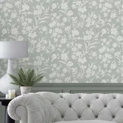   Graham & Brown Laura Ashley Signature Vol.1 vlies anyagú, zöld, fehér színű, virágos, Romantikus tapéta
