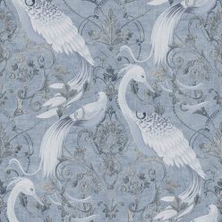   Graham & Brown Laura Ashley Signature Vol.1 vlies anyagú, kék, ezüst színű, madaras, Romantikus tapéta