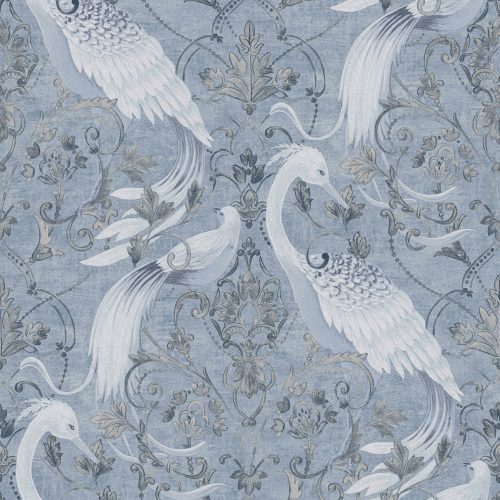 Graham & Brown Laura Ashley Signature Vol.1 vlies anyagú, kék, ezüst színű, madaras, Romantikus tapéta