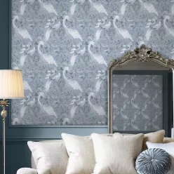   Graham & Brown Laura Ashley Signature Vol.1 vlies anyagú, kék, ezüst színű, madaras, Romantikus tapéta