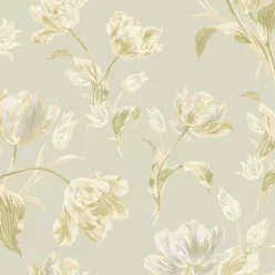  Graham & Brown Laura Ashley Signature Vol.1 vlies anyagú, szürke, zöld, barna színű, virágos, Romantikus tapéta