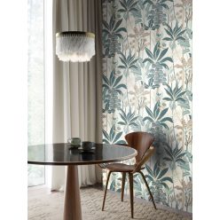   Khroma Havanna vlies anyagú beige, barna, türkiz színű leveles modern tapéta