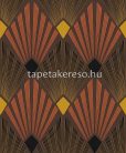 Khroma Havanna vlies anyagú barna, sárga, rozsdabarna színű art deco, geometriai modern tapéta