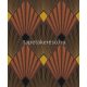 Khroma Havanna vlies anyagú barna, sárga, rozsdabarna színű art deco, geometriai modern tapéta