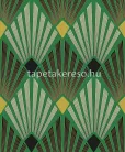 Khroma Havanna vlies anyagú zöld, sárga, fekete színű art deco, geometriai modern tapéta
