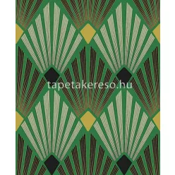   Khroma Havanna vlies anyagú zöld, sárga, fekete színű art deco, geometriai modern tapéta