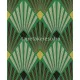 Khroma Havanna vlies anyagú zöld, sárga, fekete színű art deco, geometriai modern tapéta