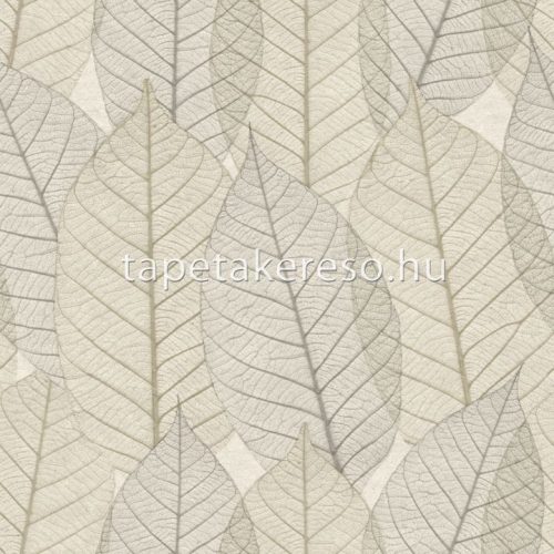 Decoprint Herbarium vlies, vinyl anyagú szürke, barna színű levél erezet, leveles modern, natural tapéta