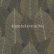 Decoprint Herbarium vlies, vinyl anyagú kék, okker színű levél erezet, leveles modern, natural tapéta