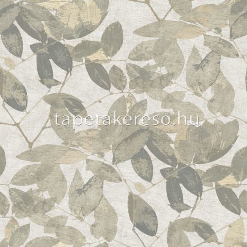 Decoprint Herbarium vlies, vinyl anyagú szürke, barna színű leveles modern, natural tapéta
