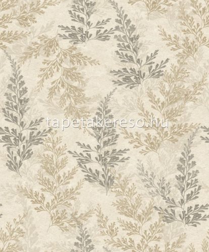 Decoprint Herbarium vlies, vinyl anyagú szürke, barna színű leveles modern, natural tapéta
