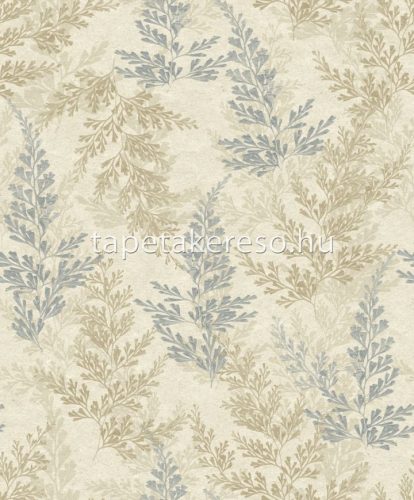 Decoprint Herbarium vlies, vinyl anyagú beige, kék, barna színű leveles modern, natural tapéta