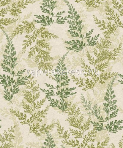 Decoprint Herbarium vlies, vinyl anyagú beige, zöld színű leveles modern, natural tapéta