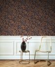 Casadeco Heritage vlies anyagú, fekete, barna színű, leveles, Modern tapéta