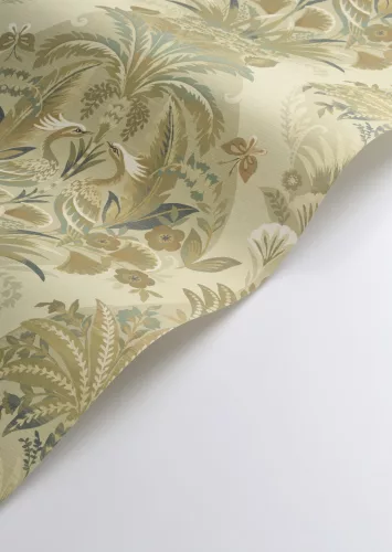 Casadeco Heritage vlies anyagú, zöld, barna, sárga színű, virágos, leveles, Modern tapéta