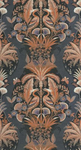 Casadeco Heritage vlies anyagú, fekete, szürke, barna színű, virágos, leveles, Modern tapéta