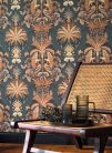 Casadeco Heritage vlies anyagú, fekete, szürke, barna színű, virágos, leveles, Modern tapéta