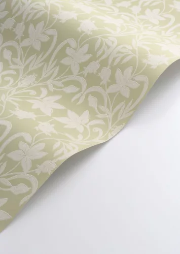 Casadeco Heritage vlies anyagú, fehér, zöld színű, indamintás, leveles, Modern tapéta