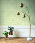 Casadeco Heritage vlies anyagú, fehér, zöld színű, indamintás, leveles, Modern tapéta