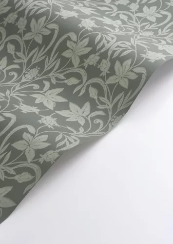 Casadeco Heritage vlies anyagú, zöld színű, indamintás, leveles, Modern tapéta