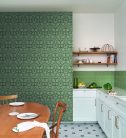Casadeco Heritage vlies anyagú, zöld színű, indamintás, leveles, Modern tapéta