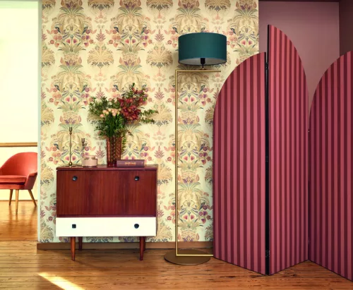 Casadeco Heritage vlies anyagú, piros színű, csíkos, Modern tapéta