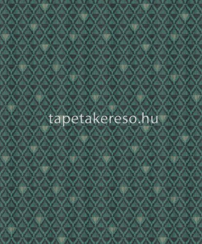 Khroma Bahia vlies anyagú zöld, fekete színű geometriai, textilhatású modern tapéta