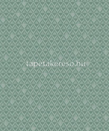 Khroma Bahia vlies anyagú türkiz, beige színű geometriai, textilhatású modern tapéta