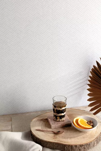 Khroma Bahia vlies anyagú szürke színű zig-zag, chevron modern tapéta