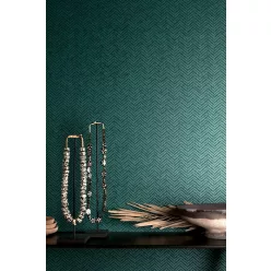   Khroma Bahia vlies anyagú zöld színű zig-zag, chevron modern tapéta
