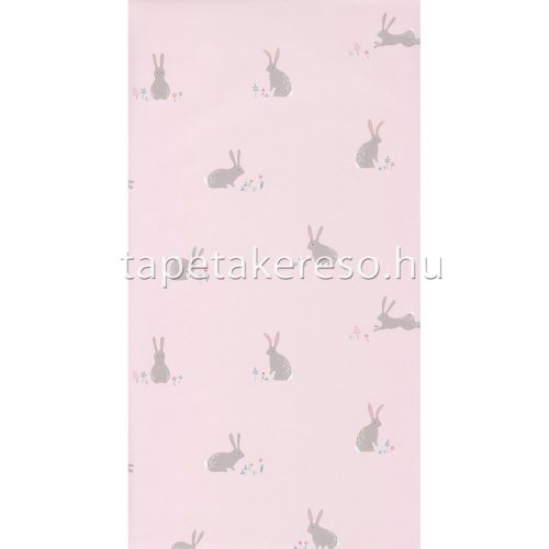 Casadeco HAPPY DREAMS vlies anyagú rózsaszín, szürke, piros, zöld, fehér színű állatos, virágos gyerek tapéta