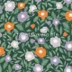 Caselio Happy Therapy vlies, vinyl anyagú zöld, lila, narancssárga színű virágos modern tapéta