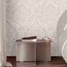 Hohenberger Arazzo, vlies anyagú, beige, fehér színű, barokk, szövethatású, Modern tapéta