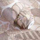 Hohenberger Raku, vlies anyagú, barna, beige színű, leveles, Modern tapéta