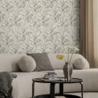 Hohenberger Line & Leaf, vlies anyagú, beige, barna színű, leveles, Modern tapéta