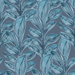   Hohenberger Line & Leaf, vlies anyagú, kék színű, leveles, Modern tapéta