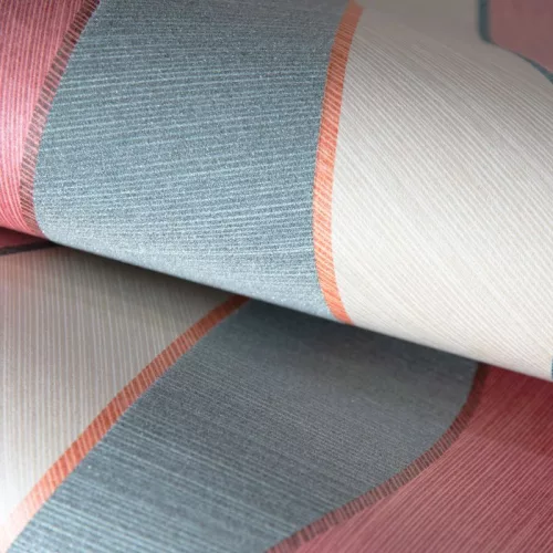 Hohenberger Raku, üveggyöngy, vlies anyagú, rózsaszín, barack, türkiz, beige, csillámos színű, hullámos, vonalas, Modern tapéta