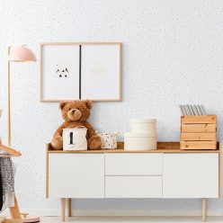   ICH Enzo vlies anyagú, fehér, kék, zöld, sárga, szürke színű, pöttyös, gyerek tapéta