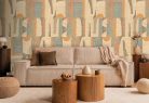 Decoprint Imani vlies, vinyl anyagú, beige, terrakotta, kék, szürke, barna színű, absztrakt, geometriai, szövethatású, Modern poszter