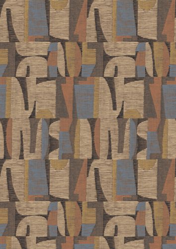 Decoprint Imani vlies, vinyl anyagú, beige, kék, terrakotta, szürke, okker, barna színű, absztrakt, geometriai, szövethatású, Modern poszter