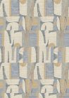 Decoprint Imani vlies, vinyl anyagú, kék, beige, barna, okker színű, absztrakt, geometriai, szövethatású, Modern poszter