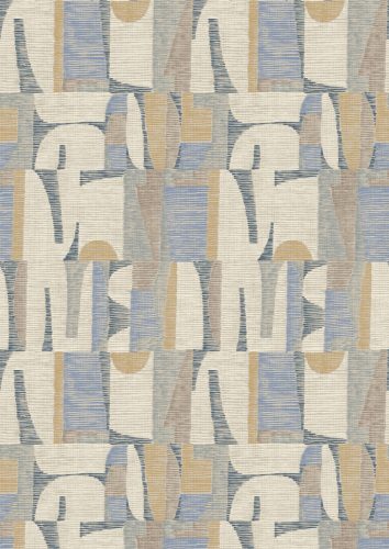 Decoprint Imani vlies, vinyl anyagú, kék, beige, barna, okker színű, absztrakt, geometriai, szövethatású, Modern poszter