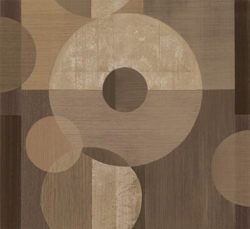 Decoprint Imani vlies, vinyl anyagú, barna színű, körös, geometriai, szövethatású, Modern poszter