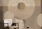 Decoprint Imani vlies, vinyl anyagú, szürke, törtfehér, beige, homok színű, körös, geometriai, szövethatású, Modern poszter