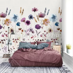   Behang Expresse Colorful vlies anyagú kék, fehér, lila színű virágos romantikus tapéta