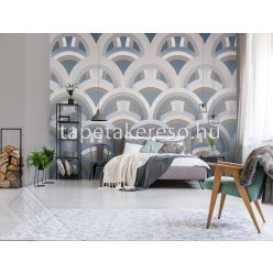   Behang Expresse Colorful vlies anyagú kék, szürke, homok színű körös, geometriai retro tapéta