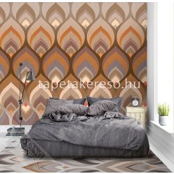   Behang Expresse Colorful vlies anyagú barna, szürke, terrakotta, lila, beige színű geometriai retro tapéta
