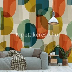   Behang Expresse Colorful vlies anyagú zöld, kék, piros, beige színű geometriai retro tapéta