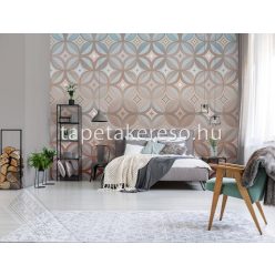   Behang Expresse Colorful vlies anyagú fehér, barna, kék, szürke színű geometriai retro tapéta