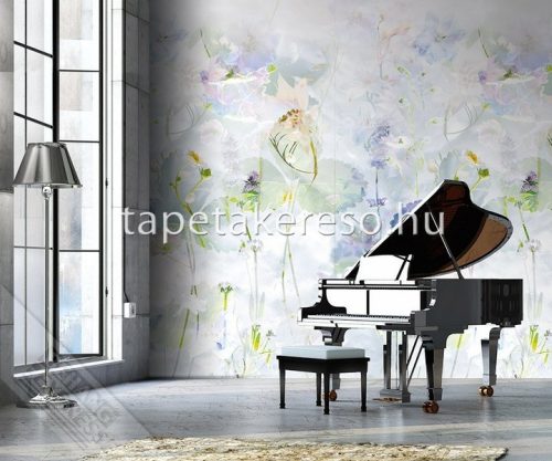 Behang Expresse Colorful vlies anyagú lila, zöld, szürke, rózsaszín színű virágos modern tapéta